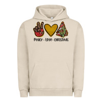 Pigment French Oak peace love christmas Urban Hoodie - JahusDesignShop