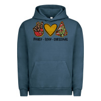 Pigment Midnight Navy peace love christmas Urban Hoodie - JahusDesignShop
