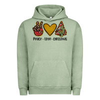 Pigment Oil Green peace love christmas Urban Hoodie - JahusDesignShop