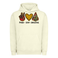 Pigment Pistachio peace love christmas Urban Hoodie - JahusDesignShop