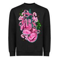 Black cancer boxing gloves with ribbon Heavyweight Sweatshirt - AdoDesignShop