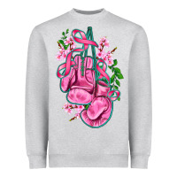 Heather Grey cancer boxing gloves with ribbon Heavyweight Sweatshirt - AdoDesignShop
