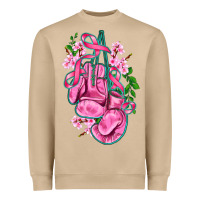 Mushroom cancer boxing gloves with ribbon Heavyweight Sweatshirt - AdoDesignShop
