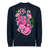 Navy cancer boxing gloves with ribbon Heavyweight Sweatshirt - AdoDesignShop