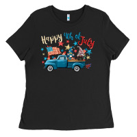 Happy 4th Of July Gnome Truck Ladies Tee | Teevron
