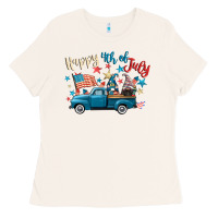 Bone happy 4th of july gnome truck Ladies Tee - CowGirlArtShop