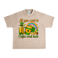 French Oak St. Patrick's All you need is coffee and luck Urban Heavy Tee - OliviaCreatesArt