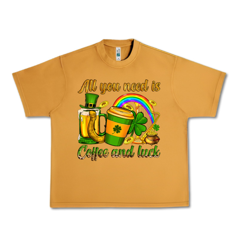St. Patrick's All You Need Is Coffee And Luck Urban Heavy Tee by OliviaCreatesArt | Teevron