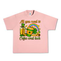 Salmon St. Patrick's All you need is coffee and luck Urban Heavy Tee - OliviaCreatesArt