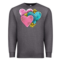 Charcoal Heather hearts Premium Sweatshirt - AdoDesignShop