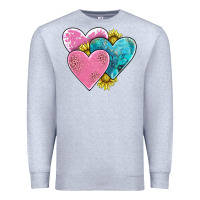 Heather Grey hearts Premium Sweatshirt - AdoDesignShop