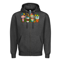 Charcoal Heather cinco de mayo coffee cups Zipper Hoodie - AdoDesignShop