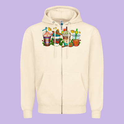 Cinco De Mayo Coffee Cups Zipper Hoodie Designed By Adodesignshop