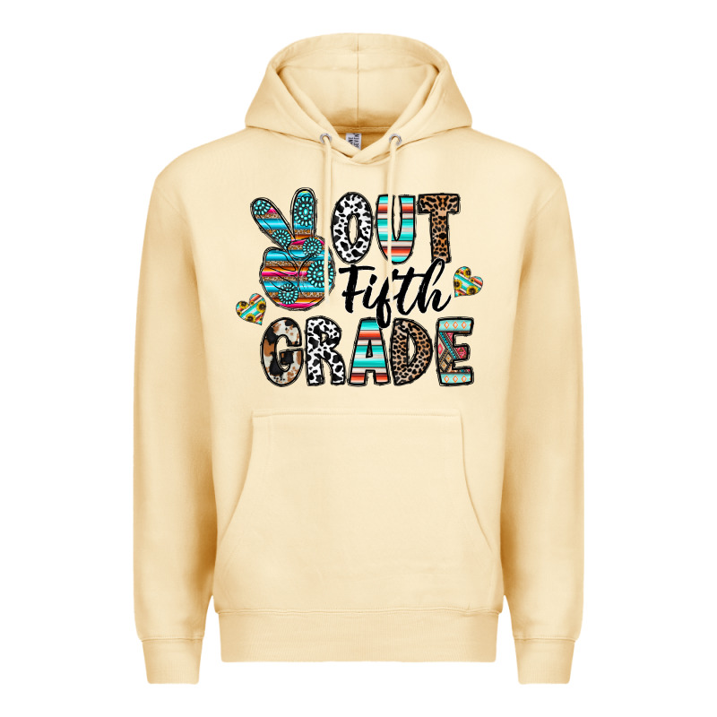 Out Fifth Grade Premium Hoodie by CowhideDigitalArt | Teevron