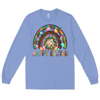 Colony Blue Happy Easter Rainbow Long Sleeve Tee - BundleAndBundleShop