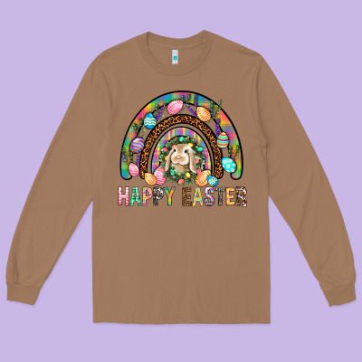 Happy Easter Rainbow Long Sleeve Tee Designed By Bundleandbundleshop