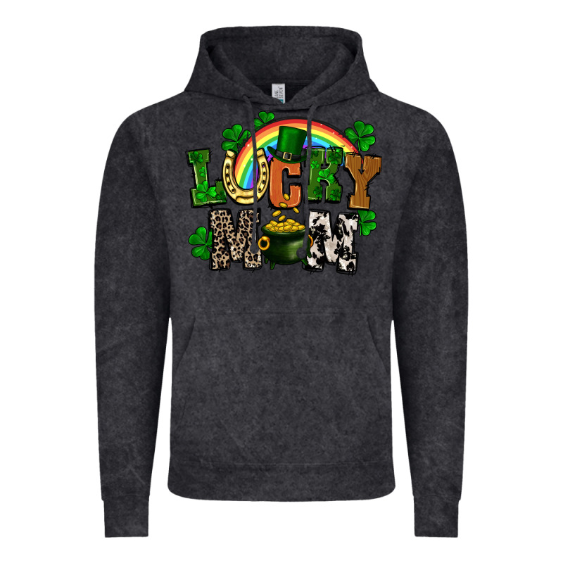 Lucky Mom St. Patricks Day Vintage Hoodie by FaDigitalArtStudio | Teevron