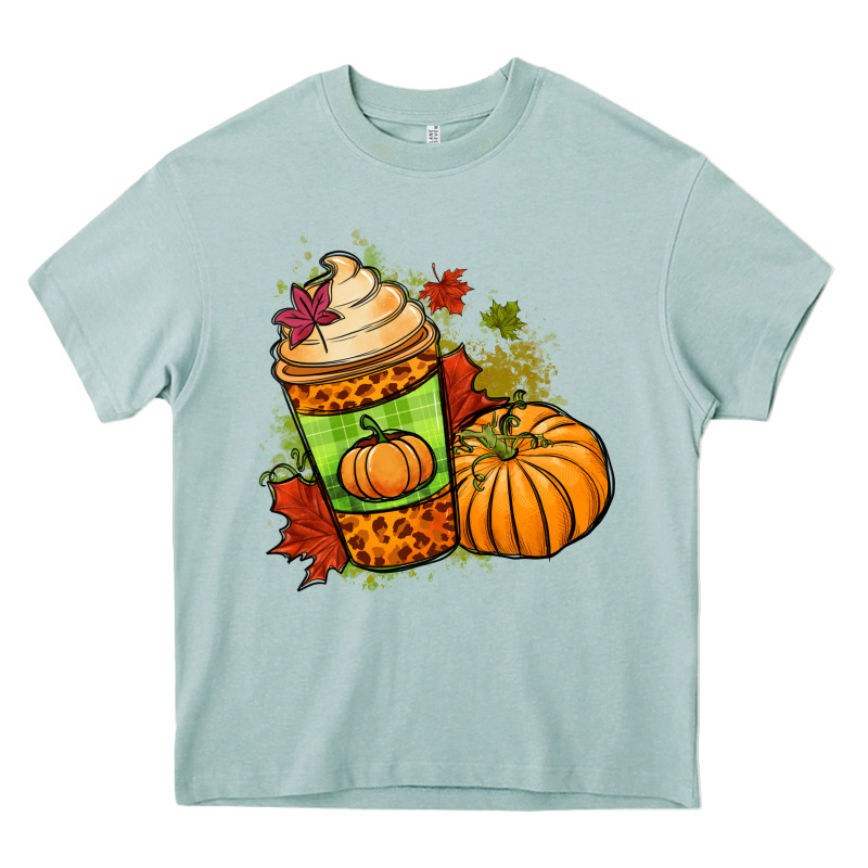 Fall Pumpkin Coffee Heavy Core Tee by NancyCooperArtShop | Teevron