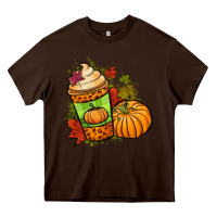 Chocolate Brown Fall pumpkin coffee Heavy Core Tee - NancyCooperArtShop