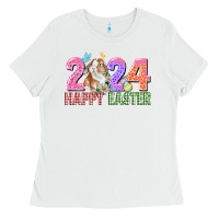 White 2024 happy easter Ladies Tee - CowGirlArtShop