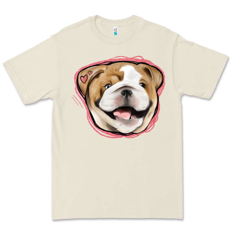 Bulldog Pink Glitter Premium Tee by Jasminsmagicworld | Teevron