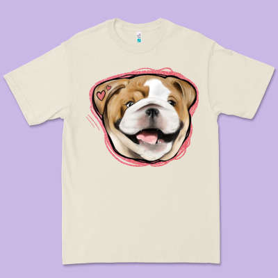 Bulldog Pink Glitter Premium Tee Designed By Jasminsmagicworld