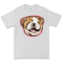Dove Grey bulldog pink glitter Premium Tee - Jasminsmagicworld