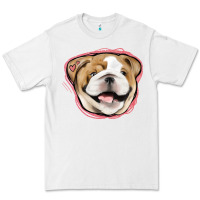 White bulldog pink glitter Premium Tee - Jasminsmagicworld