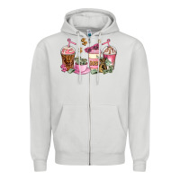Dove Grey boss lady coffee cups Zipper Hoodie - AdoDesignShop