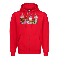 Red boss lady coffee cups Zipper Hoodie - AdoDesignShop