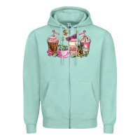 Seafoam boss lady coffee cups Zipper Hoodie - AdoDesignShop