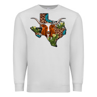 Dove Grey longhorn texas map Premium Sweatshirt - AdoDesignShop