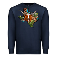 Navy longhorn texas map Premium Sweatshirt - AdoDesignShop