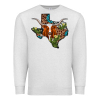 Oatmeal Heather longhorn texas map Premium Sweatshirt - AdoDesignShop