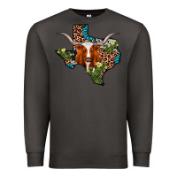 Smoke longhorn texas map Premium Sweatshirt - AdoDesignShop