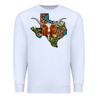 White longhorn texas map Premium Sweatshirt - AdoDesignShop