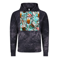 Cloud Black dentist coffee cups toothpaste and teeth with cowhide seamless pattern Vintage Hoodie - BundleAndBundleShop