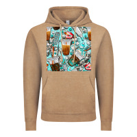 Vintage Coffee dentist coffee cups toothpaste and teeth with cowhide seamless pattern Vintage Hoodie - BundleAndBundleShop