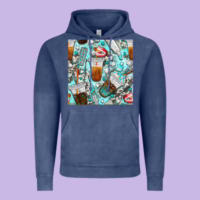 Dentist Coffee Cups Toothpaste And Teeth With Cowhide Seamless Pattern Vintage Hoodie Designed By Bundleandbundleshop