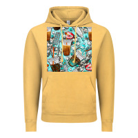 Vintage Mustard dentist coffee cups toothpaste and teeth with cowhide seamless pattern Vintage Hoodie - BundleAndBundleShop