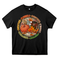 Black Bonfires flannels smores campfires pumpkin Heavy Core Tee - NancyCooperArtShop
