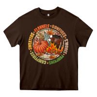 Chocolate Brown Bonfires flannels smores campfires pumpkin Heavy Core Tee - NancyCooperArtShop