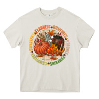 Cream Bonfires flannels smores campfires pumpkin Heavy Core Tee - NancyCooperArtShop