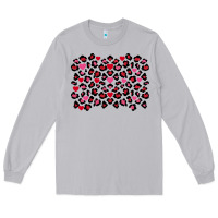 Moon Dust valentines day leopard and heart background Long Sleeve Tee - FaDigitalArtStudio