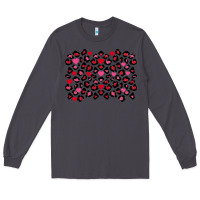 Smoke valentines day leopard and heart background Long Sleeve Tee - FaDigitalArtStudio
