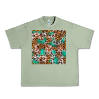 Oil Green Western Turquoise Glitter Cowhide Leopard Seamless Urban Heavy Tee - FaDigitalArtStudio