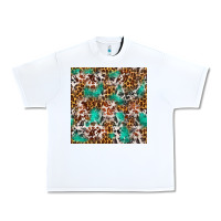 White Western Turquoise Glitter Cowhide Leopard Seamless Urban Heavy Tee - FaDigitalArtStudio