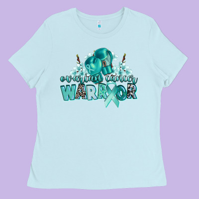 Ovarian Cancer Warrior Ladies Tee Designed By Cowgirlartshop