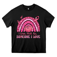 Black i wear pink for someone i love Heavy Core Tee - texasbilliewilder