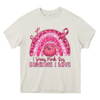 Cream i wear pink for someone i love Heavy Core Tee - texasbilliewilder